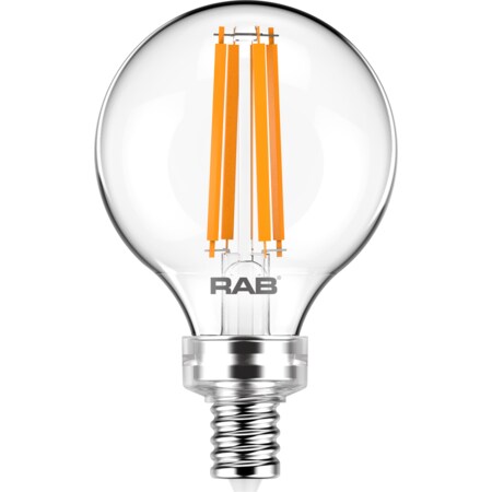 Rab FILAMENT G16.5 3.8W 40EQ 350LM E26 CRI90 2700K DIM CLEAR G16.5-3-E26-927-F-C